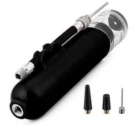 Jonikuper Aire portátil para baloncesto, fútbol, voleibol, inflador de mano de doble acción con 2 agujas, manguera flexible, construcción de plástico y metal (negro)