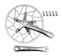 Jonikuper Bielas huecas ultraligeras 130BCD 50-58T con brazos de manivela de 170 mm y plato de ancho estrecho para bicicletas de carretera, bicicletas plegables y bicicletas eléctricas (manivela negra