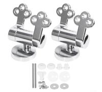 Jonikuper Bisagra para asiento de inodoro de cierre suave para inodoros estándar, conector de ralentización de aleación de zinc con tensión ajustable, color plateado, paquete de 2 con accesorios