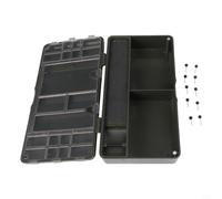 Jonikuper Caja de aparejos de pesca de carpa con 10 alfileres, compartimento grande para carretes de gancho, herramientas y tijeras, sistema de caja de almacenamiento de equipos de pesca, material de