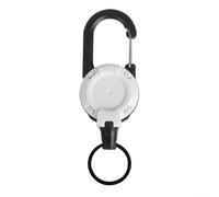 Jonikuper Carrete retráctil con mosquetón y soporte de cuerda de alambre de acero para equipos de pesca y actividades al aire libre en blanco, negro, marrón o verde (blanco)