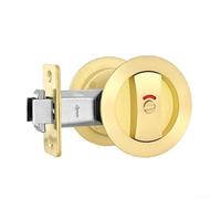 Jonikuper Cerradura de puerta redonda de bolsillo de privacidad, montada al ras con indicador de color, resistente a la corrosión, se adapta a puertas perforadas estándar para baño o zonas húmedas