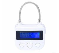 Jonikuper Cerradura digital, candado de seguridad USB recargable, bloqueo impermeable, bloqueo de temporizador para aplicaciones de restricción, ayuda a construir hábitos positivos (blanco)