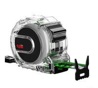 Jonikuper Cinta métrica de acero inoxidable, 10 x 25 m, escala fluorescente para visibilidad con poca luz, graduación de doble cara, alta precisión ± 0,01 mm, carcasa de policarbonato resistente a