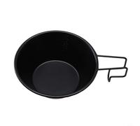 Jonikuper Cuenco de cocina para exteriores de acero inoxidable 304 que no es de campamento, para taza Sierra con asa, utensilios de cocina compactos y ligeros para camping, senderismo (250 negros)