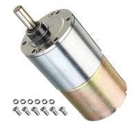 Jonikuper DC 12V Gear Motor, Motor de reducción eléctrica, Motor cepillado DC, Eje de salida centrado 37mm Caja de engranajes de diámetro, Motor reductor de velocidad