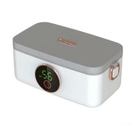 Jonikuper Fiambrera eléctrica portátil con calefacción, recargable, 45 W, 1 litro, con tecnología de calefacción inalámbrica, no necesita toma de corriente, para estudiantes y