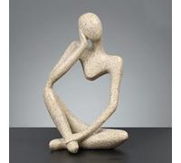 Jonikuper Figura de resina abstracta moderna para decoración del hogar, estatua de arte de estilo nórdico, 6 x 5 x 13 cm, dorado/plateado/arenisca (arenisca A)