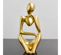 Jonikuper Figura de resina abstracta moderna para decoración del hogar, estatua de arte de estilo nórdico, 6 x 5 x 13 cm, dorado/plateado/arenisca (oro B)