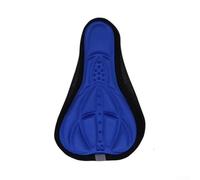 Jonikuper Funda de silicona para asiento de bicicleta con acolchado de gel 3D para un ciclismo cómodo, protector acolchado suave compatible con la mayoría de sillines, color negro (azul)