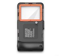 Jonikuper Funda impermeable para teléfono al aire libre con 15 m de profundidad y capacidad de pantalla táctil para entusiastas del esnórquel (negro + naranja)