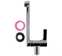 Jonikuper Grifo de agua fría giratorio de pared con cuello extendido y aireador de panal para baño o cocina, acero inoxidable (20 cm)