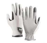 Jonikuper Guantes de equitación transpirables antideslizantes con agarre de silicona y tela de seda fría para montar a caballo en tallas S/M/L/XL/XXL (blanco) (M)