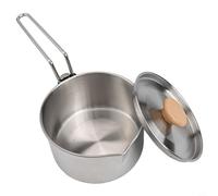 Jonikuper Hervidor y cocina portátil de 1 litro, olla de acero inoxidable para exteriores con mango extraíble para picnics, senderismo, viajes y aventuras de conducción autónoma