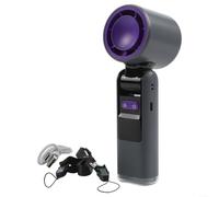 Jonikuper Ice Cool Mini ventilador USB, ventilador turbo ajustable de 100 velocidades, ventilador portátil de mano con pantalla digital para viajes de campamento al aire libre (es negro)