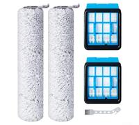 Jonikuper Juego de 2 rodillos para cepillo y filtro, compatible con Bissell para CrossWave para OmniForce 3912N | 4046 limpiador de pisos, 2 cepillos de rodillo, 2 filtros, 1 herramienta de limpieza