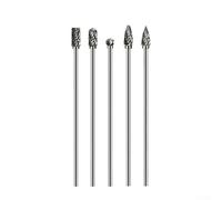 Jonikuper Juego de 5 limas rotativas profesionales de doble corte de carburo de 100 mm de longitud con vástago de 1/8 pulgadas para fabricación de joyas de tallado en madera