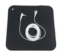 Jonikuper Juego de alfombrillas de conexión a tierra con cable de 4,5 m para un mejor sueño, almohadilla de conexión a tierra en negro, cuero de carbono conductor, para varios ajustes (25 x 25)
