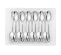 Jonikuper Juego de cucharas de acero inoxidable de 12 piezas, cucharaditas y cucharas de comedor, cubiertos pulidos con espejo de grado alimenticio para el hogar, restaurante y eventos