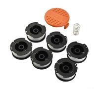 Jonikuper Juego de repuesto de carrete de línea de recortadora de cuerda, con resorte de cubierta para Black and Decker, para GL280 GL425 GL430 GL530 GL540 GLC1825L GLC3630L (6 bobinas de rosca + 1