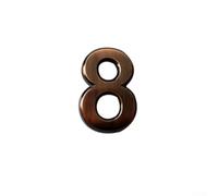 Jonikuper Letrero 3D de bronce brillante con número de casa para puerta exterior, habitación de hotel o buzón, placa de pared de resina ABS de 50 x 35 mm, paquete de 1 compatible con apartamento y