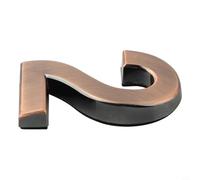 Jonikuper Letrero 3D de bronce brillante con número de casa para puerta exterior, habitación de hotel o buzón, placa de pared de resina ABS de 50 x 35 mm, paquete de 1 compatible con apartamento y