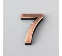 Jonikuper Letrero 3D de bronce brillante con número de casa para puerta exterior, habitación de hotel o buzón, placa de pared de resina ABS de 50 x 35 mm, paquete de 1 compatible con apartamento y