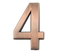 Jonikuper Letrero 3D de bronce brillante con número de casa para puerta exterior, habitación de hotel o buzón, placa de pared de resina ABS de 50 x 35 mm, paquete de 1 compatible con apartamento y