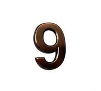 Jonikuper Letrero 3D de bronce brillante con número de casa para puerta exterior, habitación de hotel o buzón, placa de pared de resina ABS de 50 x 35 mm, paquete de 1 compatible con apartamento y