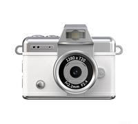 Jonikuper Mini-Retro Style Keychain Camera With 180 Degree Flip 1.47 Inch Screen, 100MP Resolution for Selfie Shots, Adventures and Vlogging (Blanco)