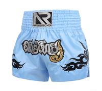 Jonikuper Pantalones cortos de boxeo unisex para artes marciales mixtas y muay thai con cintura elástica y tela transpirable en varios colores y tallas M a XXL (XL) (azul)