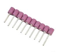 Jonikuper Paquete de 10 cabezales de molienda de piedra abrasiva de corindón cromado de 12 mm para herramientas giratorias, vástago de 3 mm, longitud total de 44 mm, para pulido y molienda de jade
