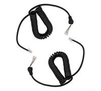 Jonikuper Paquete de 2 cables de micrófono en espiral ABS negro de 6 pines, compatible con modelos Yaesu MH-48 MH-48A6J MH-36 MH-36A6J MH-42 y radios móviles FT-1500