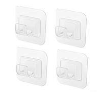 Jonikuper Paquete de 4 soportes para barra de cortina con agarre ajustable para postes de 1,5 a 2,2 cm de diámetro, no requiere taladro, capacidad de carga de 5 kg, soportes de ABS transparentes para