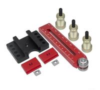 Jonikuper Plantilla fina de aluminio para sierra de mesa - Guía de carpintería para cortes estrechos repetitivos, compatible con ranuras de inglete de 3/8 y 3/4 pulgadas, 48 x 70 x 140 mm (SKU)