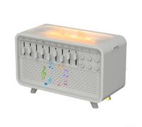 Jonikuper Sleep Aid Máquina de ruido blanco, humidificador difusor de llama de aceite, luz nocturna, 8 ajustes de sonido, altavoz de música, para dormir en el hogar y la cocina