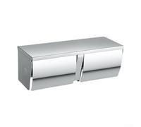 Jonikuper Soporte de papel higiénico de doble rollo de acero inoxidable impermeable con estante, diseño lado a lado para 2 rollos, dispensador de pared resistente al óxido para