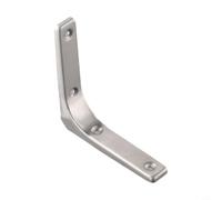 Jonikuper Soportes de estante de acero resistentes en forma de L para montaje en pared, 100 x 100 x 20 mm, color negro, compatibles con muebles de bricolaje, paquete de 4 (plateado)