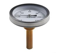 Jonikuper Termómetro de metal Termómetro de tubería de agua caliente 0-120 ° C Calefacción de 63 mm Termómetro bimetálico de agua caliente, 1/2 pulgada NPT montaje trasero, 0-250 grados F/-20-120