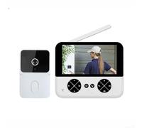 Jonikuper Timbre inalámbrico de video de 4.3 pulgadas para exteriores con rango de 150 m, batería de 1000 mAh y carga tipo C, pantalla TFT a color, compatible con uso de intercomunicador de voz en el