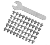 Jonikuper Tornillos antideslizantes de acero inoxidable para pedal de bicicleta, tornillos de 8 x 6 mm para bicicletas de montaña y carretera, paquete de 50 con llave incluida (negro)