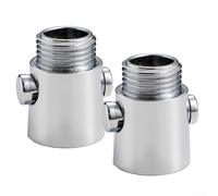 Jonikuper Válvula de cierre de ducha para baño, controlador de parada de agua limitador de flujo con botón de pausa ABS plateado, compatible con cabezales de ducha y mangueras, paquete de 2