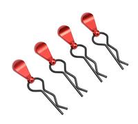 Jonlaki 4 Unids RC Cuerpo Clamp/Holder Pasadores Acero Inoxidable R Forma Con De Aleación De Aluminio Para /8/10 Coches RC - (rojo)