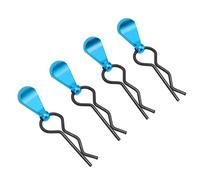 Jonlaki 4 Unids RC Cuerpo Clamp/Holder Pasadores Acero Inoxidable R Forma Con De Aleación De Aluminio Para /8/10 Coches RC - (BLUE)