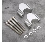 Jonlaki Abrazadera de Montaje de Manillar de Aluminio de 28 Mm - Adaptador de de 28 Mm para Motocicleta, Apto para Deportes, Calles, (SILVER)