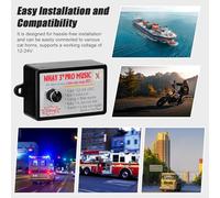 Jonlaki Controlador de Efectos de Sonido de Bocina de Coche con 12 Sonidos Personalizados y Volumen para una Fácil Instalación 12-24V