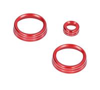Jonlaki Cubiertas de Perilla de Control Central de Aleación de Aluminio de Lujo, 3 uds., para 2020-2021, Elegantes y Decorativas (rojo)