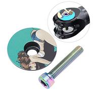 Jonlaki Funda Ligera para Auriculares de Aleación de Aluminio con Relieve 3D para Ciclismo de Montaña y Carretera, Accesorio Colorido para Ciclismo con Tornillos (Tapa del Tornillo del vástago)