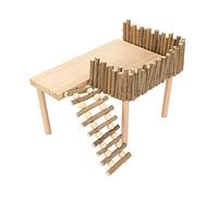 Jonlaki Hamster Playground, Hámster Estable Escalada Juguetes con Material de Madera Seguro, Plataforma de Madera de Hámster Ajustable para Golden Bear Sugar Glider
