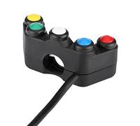 Jonlaki Interruptor de Manillar de Motocicleta 5 en 1, Interruptor de Encendido/apagado de Faros, Universal, 22 Mm, Freno de Peligro, Luz Antiniebla, Control de Bocina con Botones de